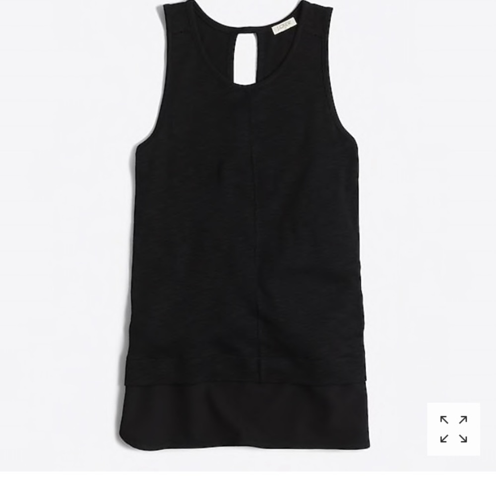 JCrew navy blue drapey tank top with silky hem